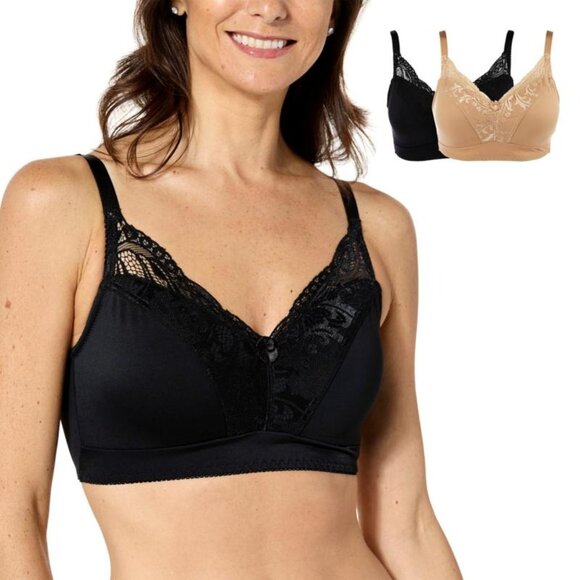 Rhonda Shear 2 Pack Curve Envy Pin Up Bra with Removable Pads Size Large 651.18 - Picture 1 of 10